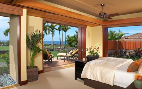 clear beach house's bedroom