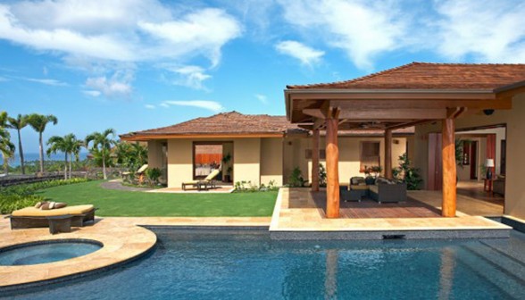 open pool beach house design