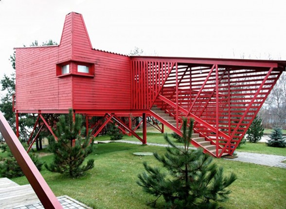 red-stairs resort decoration