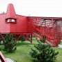 Metal House Resort with Balcony Design Ideas in Russia: Red Stairs Resort Decoration