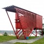 Metal House Resort with Balcony Design Ideas in Russia: Red Stripe Resort Design