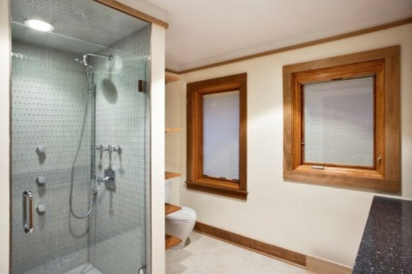 simple wooden bath room design