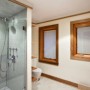Contemporary Natural Wooden Green House Decorations Design: Simple Wooden Bath Room Design