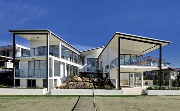 modern black white pavilions house