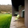 Black Concrete House Decoration Design by Zigzag Arquitectura: Simple Outdoor Terrace Concrete House