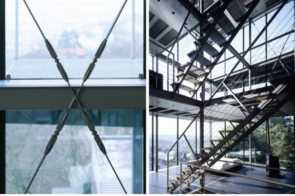 Amazing Glass House Architecture with Sustainable Features - Stairs