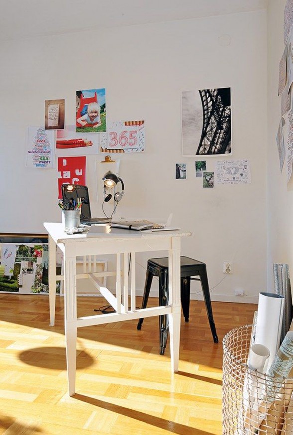 Great Interior Apartment Design in Sweden - Working Desk