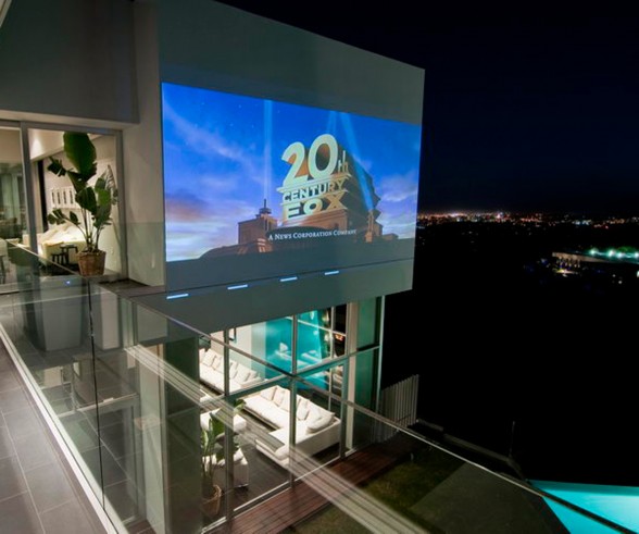 Luxury House Architecture with Outdoor Entertainment Area by Marc Canadell - Movie Theater