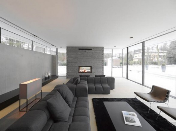 Minimalist Contemporary Style House Plans by Titus Bernhard - Livingroom