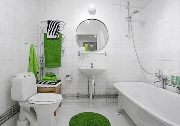 Modern White Interiors Design Apartment - Bathroom