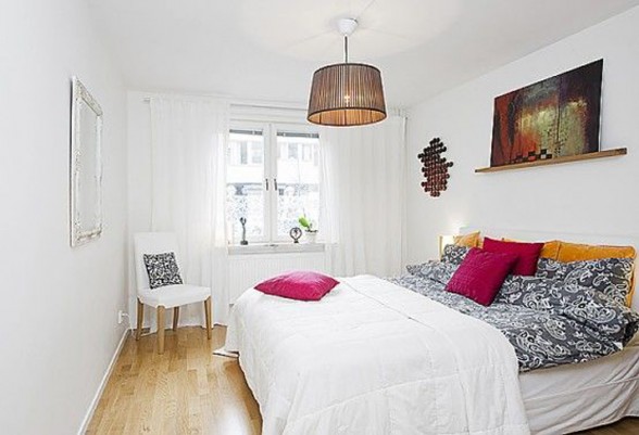 Modern White Interiors Design Apartment - Bedroom