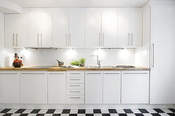 Modern White Interiors Design Apartment - Kitchen