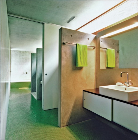 Modern and Minimalist Prefab House Design by Felix Oesch - Bathroom