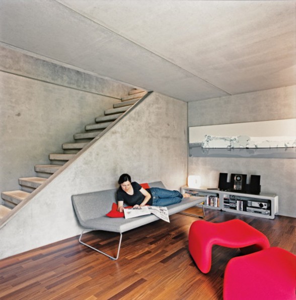 Modern and Minimalist Prefab House Design by Felix Oesch - Reading Room