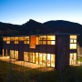 Mountain Prefab House Architecture with Basketball Court in Aspen: Mountain Prefab House Architecture With Basketball Court In Aspen   Night View