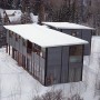 Mountain Prefab House Architecture with Basketball Court in Aspen: Mountain Prefab House Architecture With Basketball Court In Aspen   Winter View