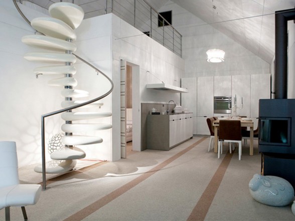 Subissati Idea in Modern White Prefab Homes - Kitchen