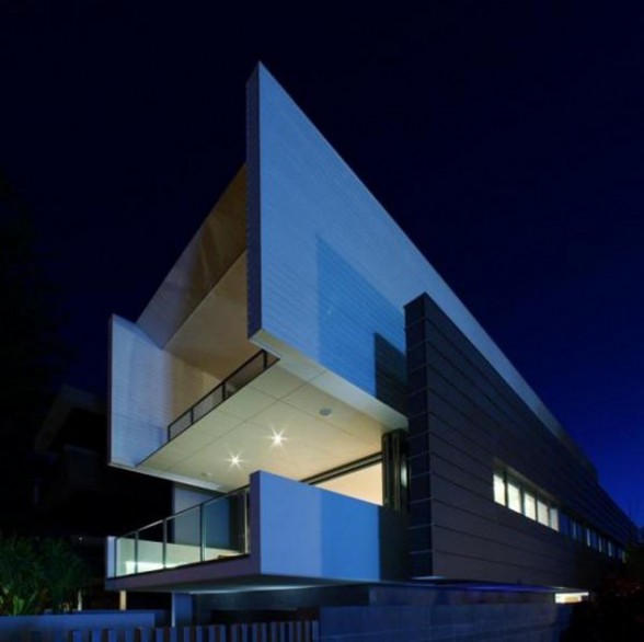 Two Level Beach House Architecture in Australia - Night View