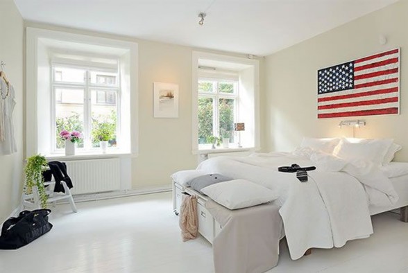 White Apartment in Swedish Inspiration - Bedroom