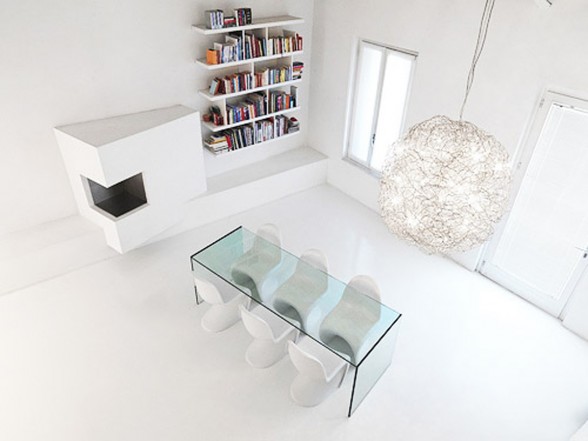 White and Modern Minimalist House Design - Livingroom