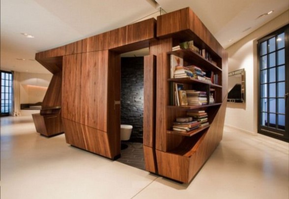 Wooden Interiors in Contemporary Loft Apartment