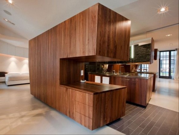 Wooden Interiors in Contemporary Loft Apartment - Interiors