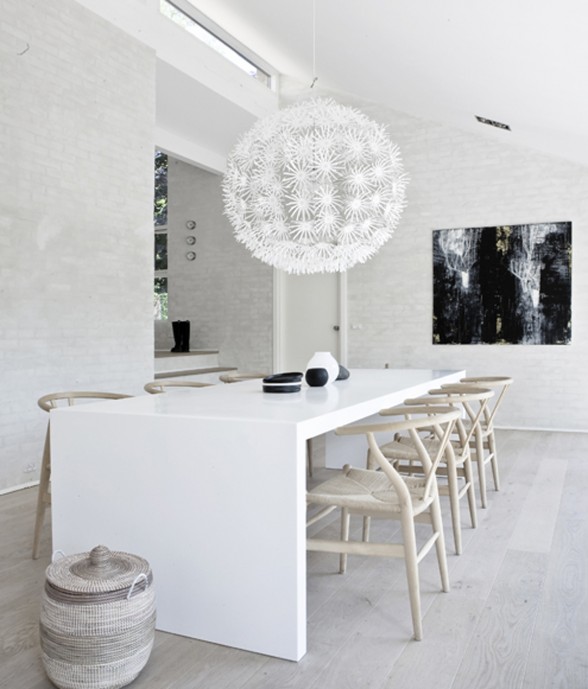 Beautifully Simple Interior in White Themes from NORM Architects - Dining Room