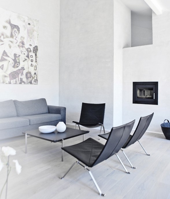 Beautifully Simple Interior in White Themes from NORM Architects - Livingroom