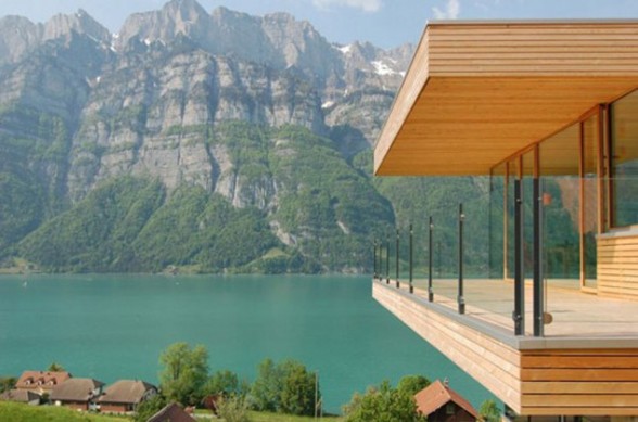 Contemporary House with Lakeside Landscape - Balcony