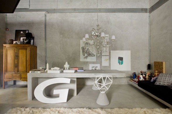 GT House, A Modern Apartment Ideas in Brazil - Working Desk