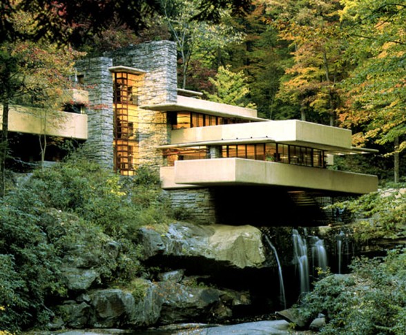 Gorgeous Fallingwater House Plans, Houses Built Over a Waterfall