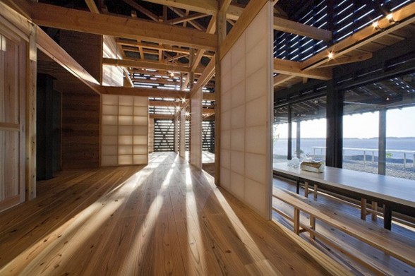 Japanese Workshop Homes Design with Barn House Style - Alley