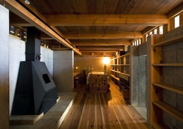 Japanese Workshop Homes Design with Barn House Style - Interiors