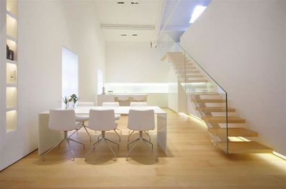Redecorated Loft Apartment with White Finishing Walls Ideas from JM Architecture - Dining Room