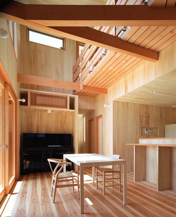 Simple Design Wooden House Architecture in Japan - Dining Room