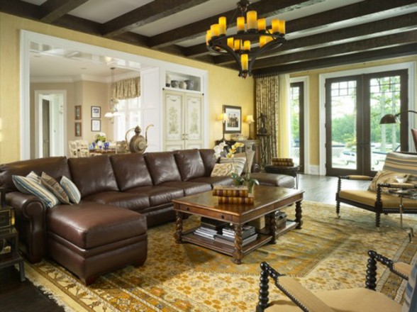 Traditional Luxury House Plans in New England - Living room