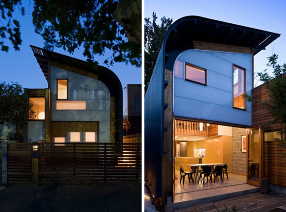 Wooden and Contemporary Australian Eco-House Design - Night View