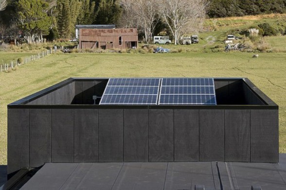 Black Cubic House Design with Mixing Modern Architecture and Natural Environment - Roof