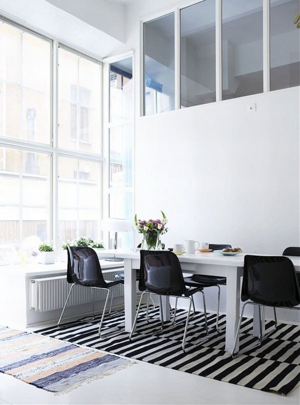 Black and White Themes, Contemporary Interior Design - Dinning Room