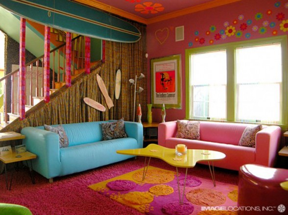 Colorful Beach House, Cheerful Design for Your Childs - Living room