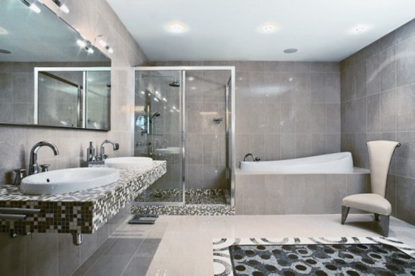 Elegant African Jungle Interior for A Large Apartment - Bathroom