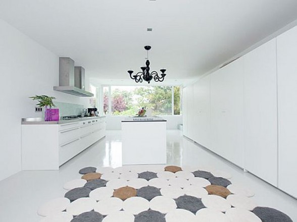 Elegant Contemporary Villa in Sleek White Themes - Kitchen