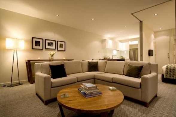 Great Views of Wakatipu Lake in Luxury Apartment Ideas - Living room