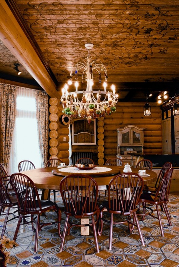 Huge Russian-Siberian House Design, Fairy Tales Dream Homes - Dining room
