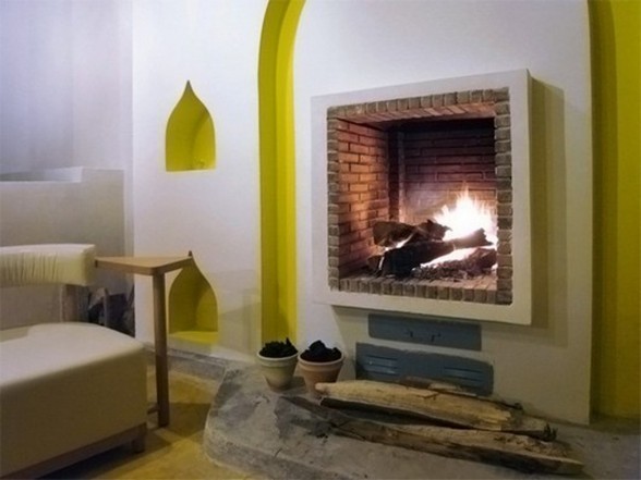 Exotic Dar Hi Hotel Design, Eco-Friendly Architecture from Matali Crasset - Fireplace