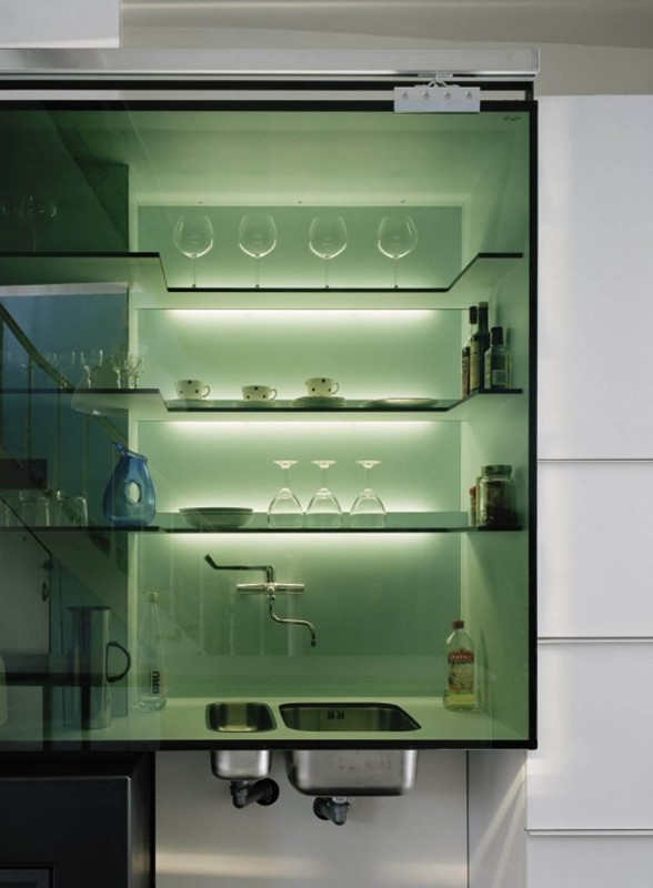 Half Parts of Old House Renovated into Modern Style Architecture - Glass Rack