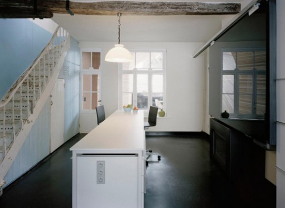 Half Parts of Old House Renovated into Modern Style Architecture - Kitchen