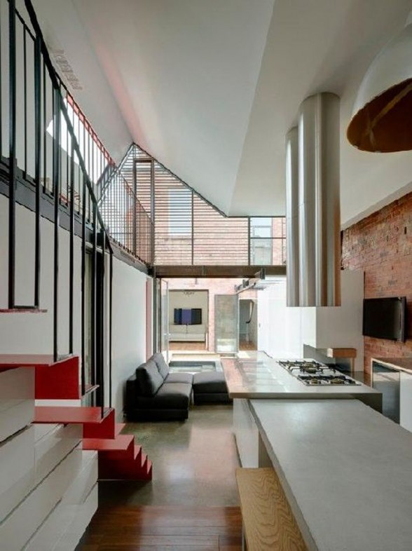 Open Air Residence, Geometric and Orthogonal House Design from Andrew Maynard - Living Room