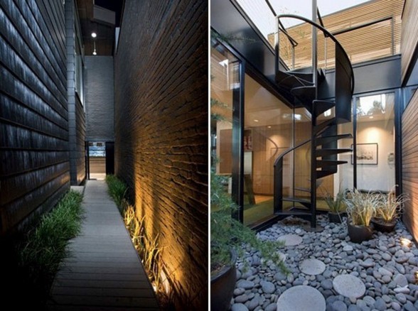 Astonishing Modern Building in Portland - Garden and Staircase