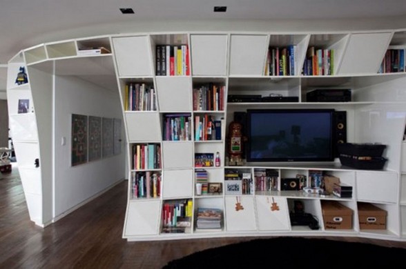 Awesome Design Bookshelf Apartment Ideas From Triptygue Studio